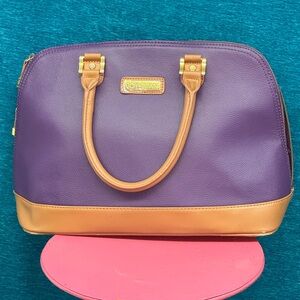 Purple and Tan Women's Bag